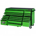 Extreme Tools RX Series 72-in x 30-in 19 Drawer Roller Cabinet, Green with Black Drawer Pulls