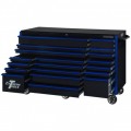 Extreme Tools RX Series 72-in x 30-in 19 Drawer Roller Cabinet, Matte Black with Black Drawer Pulls