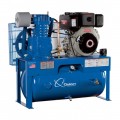 Quincy QP-10 Pressure Lubricated Reciprocating Air Compressor - 10 HP Yanmar Diesel Engine, 30 Gallon Horizontal
